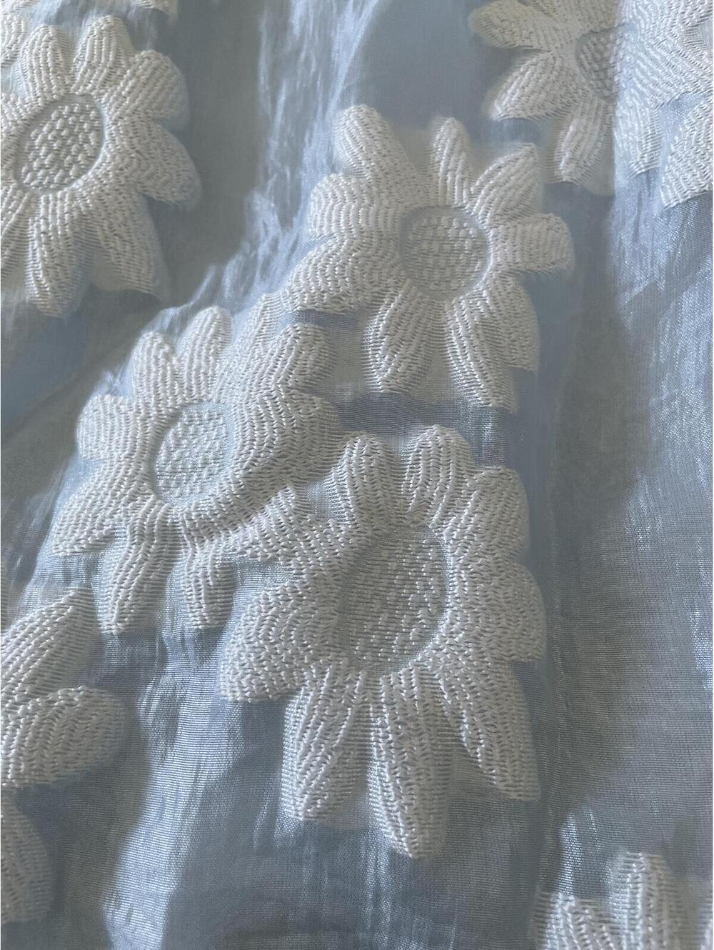 Topshop Puff Sleeve Floral Dress Women's 8 Sz Blue Romantic - Picture 7 of 9